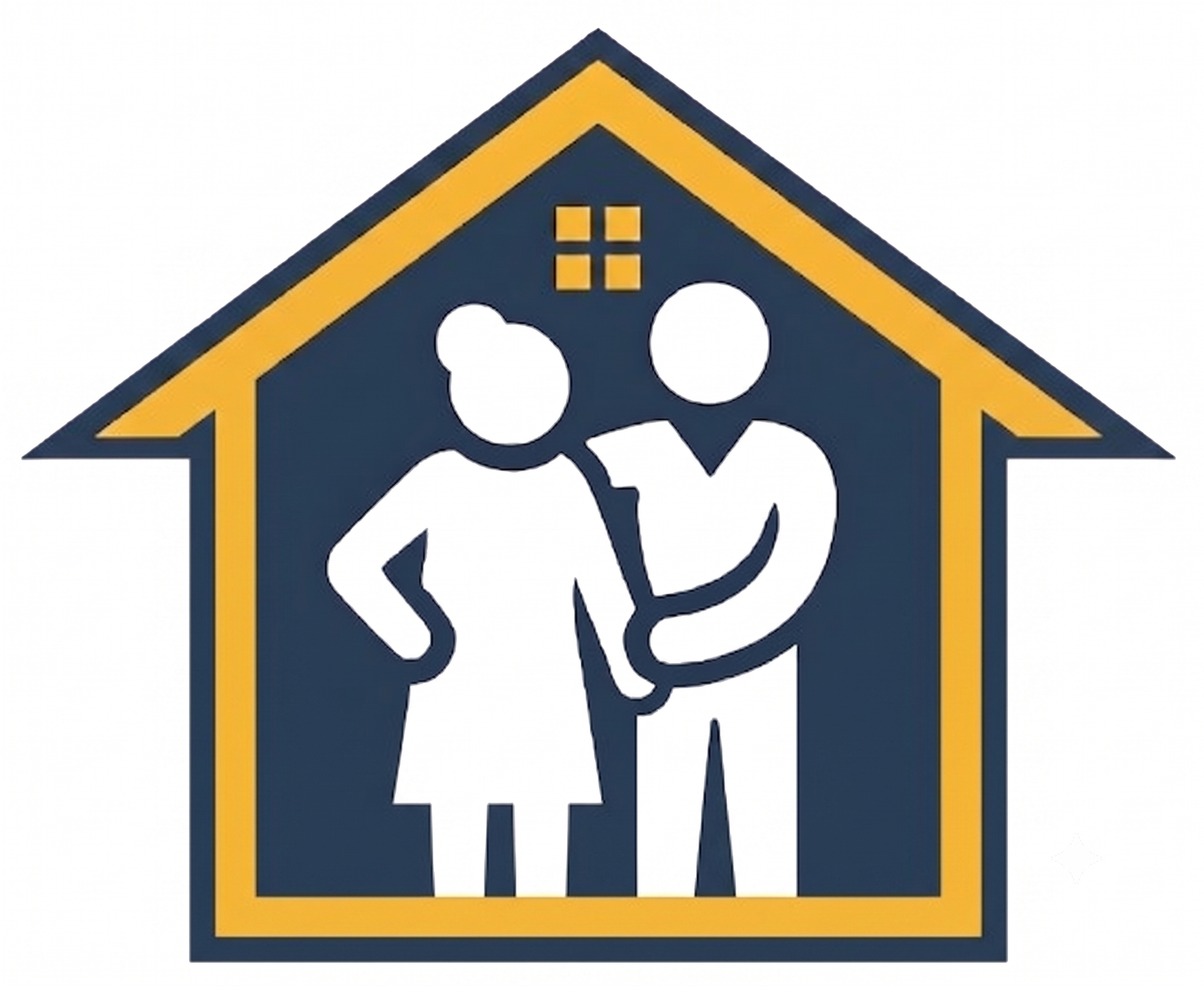 Senior Advisory Resources official logo featuring a compass rose with a red northern point and a gold house roof shielding a senior couple silhouette. Represents expert real estate transitions, senior downsizing, and estate management guidance in Connecticut.